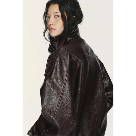 ZARA FAUX LEATHER JACKET - Picture 6 of 8